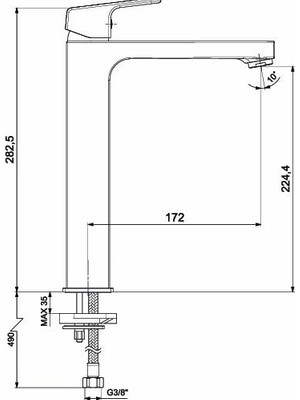 Ar-Yak Ar Lunetta Lavabo Bataryası Yüksek Tip Mat Siyah 103588133