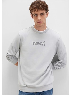 Mavi Mavi Logo Baskılı Gri Sweatshirt 0S10402-70075