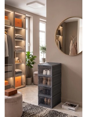 Kitchen Life 4'lü Modüler Çok Amaçlı Çekmeceli Ayakkabı Düzenleyici Organizer