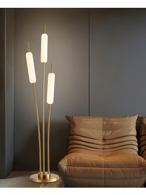 Apliqa Reed 3'lü Gold 36 Watt LED Lambader