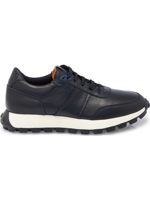 Tergan Lacivert Hakiki Deri Erkek Sneaker - E25S1AY57431-A31