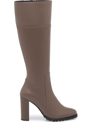 Tergan Vizon Hakiki Deri Kadın Çizme - K25K1CM68257-A44