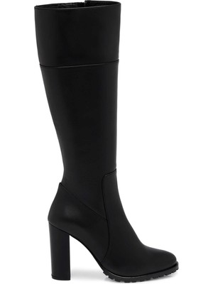 Tergan Siyah Hakiki Deri Kadın Çizme - K25K1CM68257-A23