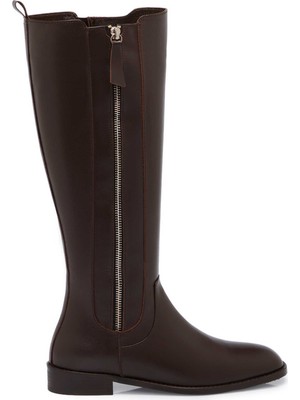 Tergan Kahverengi Hakiki Deri Kadın Çizme - K25K1CM68276-A24