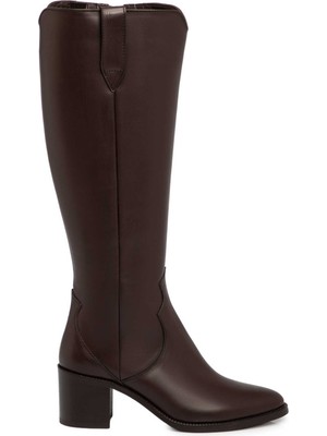 Tergan Kahverengi Hakiki Deri Kadın Çizme - K25K1CM68343-A24