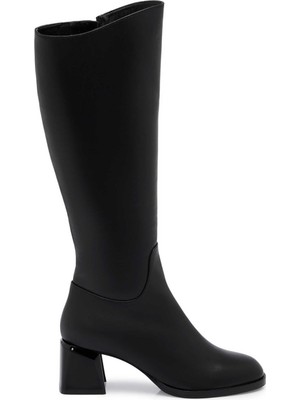 Tergan Siyah Hakiki Deri Kadın Çizme - K25K1CM68262-A23