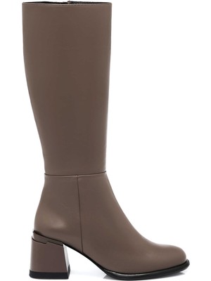 Tergan Vizon Hakiki Deri Kadın Çizme - K25K1CM68258-A44
