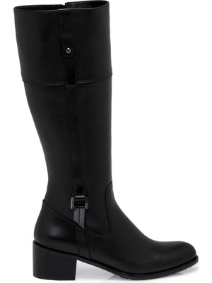 Tergan Siyah Hakiki Deri Kadın Çizme - K25K1CM68150-A23