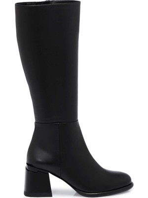 Tergan Siyah Hakiki Deri Kadın Çizme - K25K1CM68258-A23