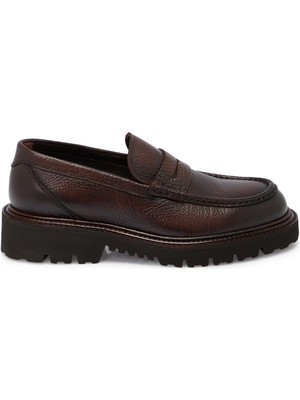Tergan Kahverengi Hakiki Deri Erkek Loafer - E25S1AY57405-A24