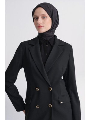Armine Uzun Boy Blazer Ceket Siyah