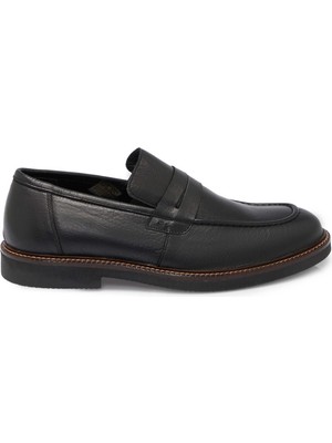 Tergan Siyah Hakiki Deri Erkek Loafer - E25S1AY57435-A23