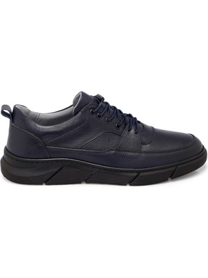 Tergan Lacivert Hakiki Deri Erkek Sneaker - E25S1AY57451-A31