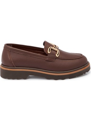 Tergan Kahverengi Hakiki Deri Kadın Loafer - K25S1AY68322-A24