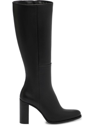 Tergan Siyah Hakiki Deri Kadın Çizme - K25K1CM68132-A23