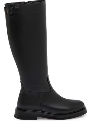 Tergan Siyah Hakiki Deri Kadın Çizme - K25K1CM68324-A23