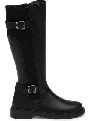 Tergan Siyah Hakiki Deri Kadın Çizme - K25K1CM68311-A23