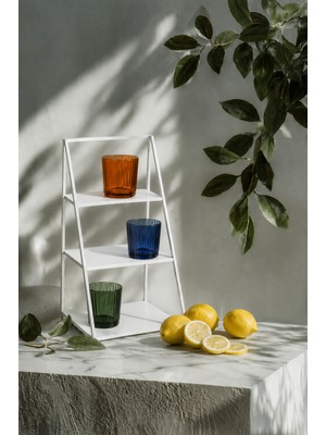 Rarart Concept 3 Katlı Beyaz Piramit Metal Organizer - Çok Amaçlı Aksesuar Rafı - Stardust