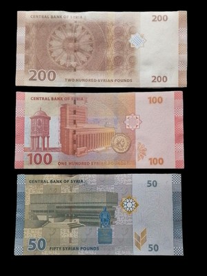 Generic 3 Adet Suriye Paund Kağıt Para. Para.