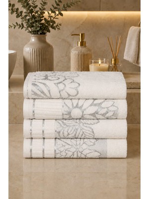 Mela Home Alya Premium %100 Pamuk 4'lü Yüz Havlusu Seti 50*90 cm Çeyizlik- Hediyelik - Mutfak