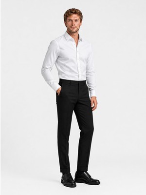 Etikmen Beyaz Kare Düğmeli Slimfit Erkek Gömlek