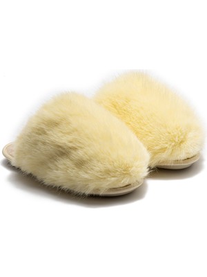 Twigy Ella Peluş Kadın Ev Terliği Sarı 37/41