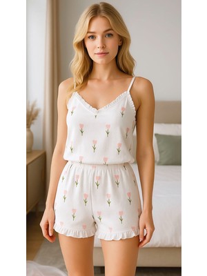 Nightlight 3757 Desenli Şortlu Pijama Takımı