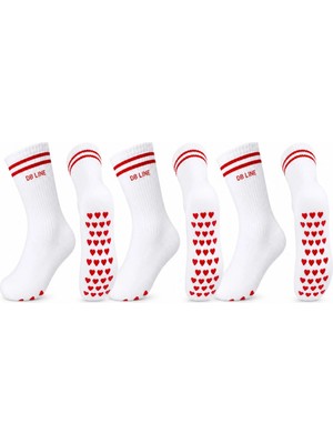 Fantezia Wak Db Lıne Kaydırmaz 4'lü Pilates Yoga Çorabı Pamuklu Silikon Tabanlı Barre Stüdyo Spor Çorabı