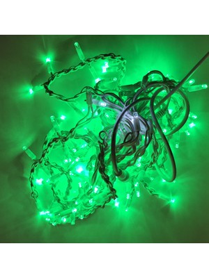 Sunlight Dış Mekan Saçak LED Aydınlatma 2m Beyaz Kablo Yeşil Renk Beyaz Flaşlı