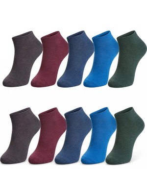 Fantezia Wak Erkek Pamuklu Patik Çorap 10’lu Paket 39-44 | Dikişsiz Burun, Koku Karşıtı, Nefes Alan Kısa Konç Sneaker Çorabı