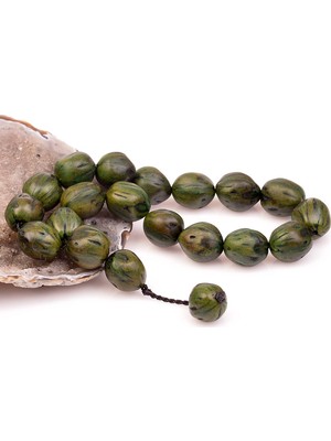Taş Sandığı Yeşil Renk Kokulu Andız Çekirdeği Tesbih ( 14 mm )