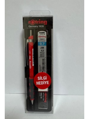 Lisinya Versatil Kırmızı Kalem 0.7+Min+Silgi Hediye