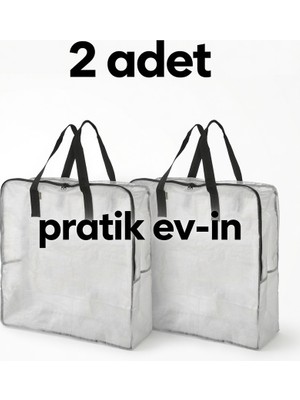 IKEA 2 Adet Hurç Şeffaf Çamaşırlık Çanta Gardrop Düzenleyici Saklama Çantası 65X22X65 cm