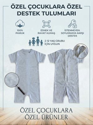 CemBebe Özel Çocuklar Için Arkadan Fermuarlı Tulum Otizmli Çocuk Giyim Tulumu Soyunmayı Önleyici Güvenli Tulum