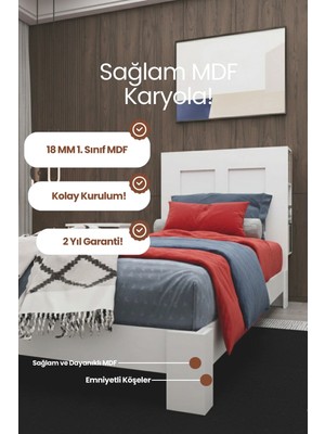 Renazzo Mobilya My Chapter Kitaplık Başlıklı Tek Kişilik Mdf Karyola