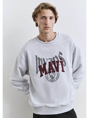 Mavi Mavi Logo Baskılı Gri Sweatshirt 0S10389-82498