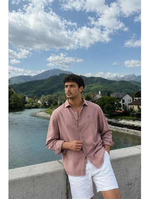 Respire Erkek Nefes Alabilen Oversize Modal Gömlek Kahve