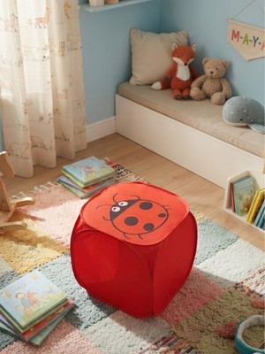 Mucit Home Kapaklı Çocuk Oyuncak Sepeti Kendinden Desenli Oyuncak ve Kirli Sepeti 35*50CM