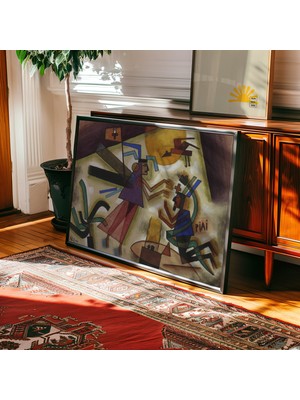 Pegziz Çerçeveli Soyut Modern Sanat Poster Duvar Dekoru