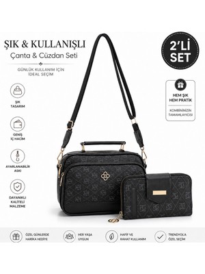 Newish Polo Kadın Vegan Deri Çapraz El  Omuz Çantası ve Cüzdan Kartlık - NEWPOLO370
