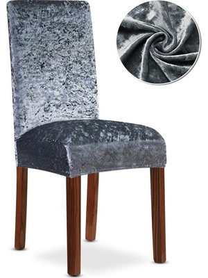 Arife Home Kaliteli Likralı Kadife Sandalye Örtüsü Yıkanabilir Esnek Sandalye Kılıfı Mutfak Sandalye Örtüsü Sandalye Koruma Tek adet