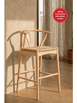 Silla Havana Bar Sandalyesi Örme Oturum Naturel Ahşap Ada Sandalye