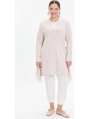 Kado Moda Kado Online Düğmeli Şifon Detaylı Rahat Kalıp Kadın Hırka