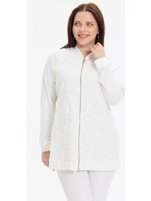 Kado Moda Kado Online Inci Kumaş Güpürlü Kadın Hırka