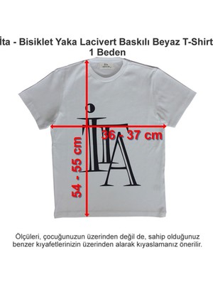 Ita Okulları Bisiklet Yaka Lacivert Baskılı Beyaz T-Shirt 1 Beden