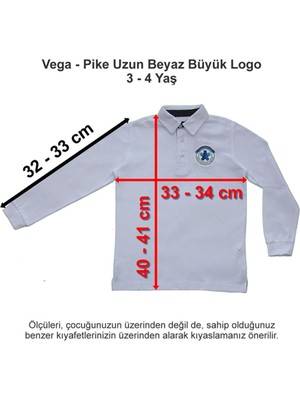 Vega Okulları Pike Uzun Beyaz Büyük Logo 3-4 Yaş
