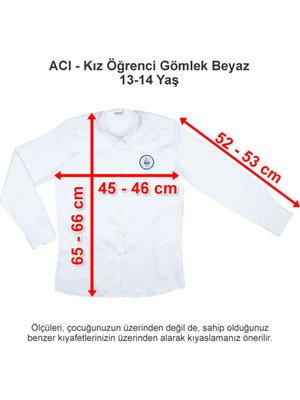 Özel Izmir Amerikan Koleji Kız Öğrenci Gömlek Beyaz 13-14 Yaş