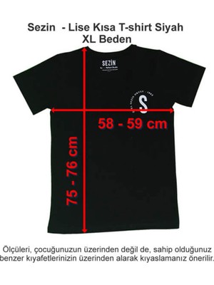 Özel Sezin Okulu Lise Kısa T-Shirt Siyah Xl Beden