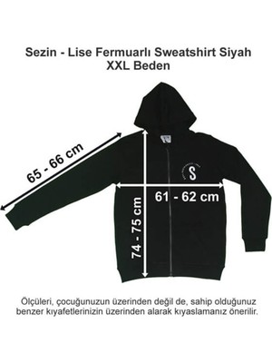 Özel Sezin Okulu Lise Fermuarlı Sweatshirt Siyah Xxl Beden