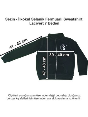 Özel Sezin Okulu Ilkokul Selanik Fermuarlı Sweatshirt Lacivert 7 Beden